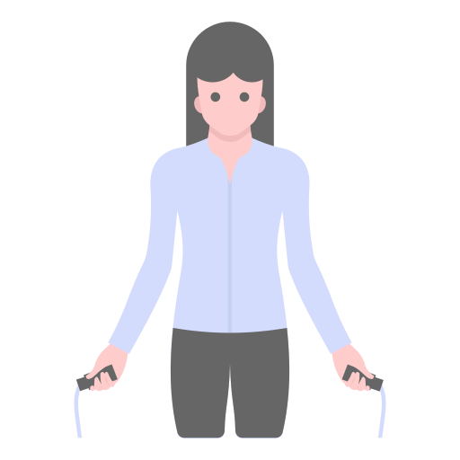 close-up view of woman jumping rope
