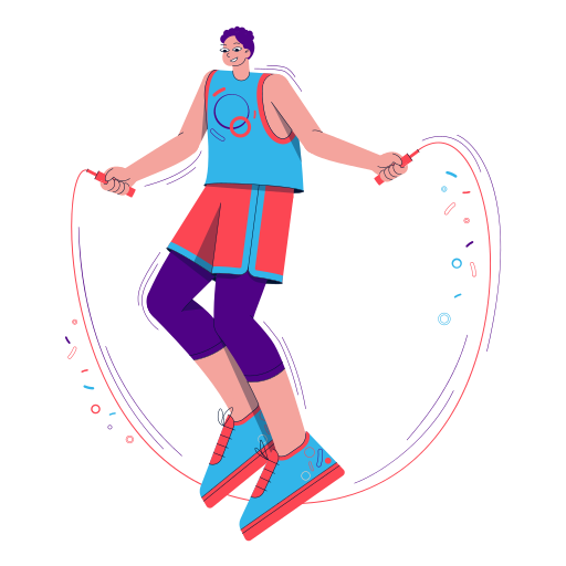 jumping rope with focus