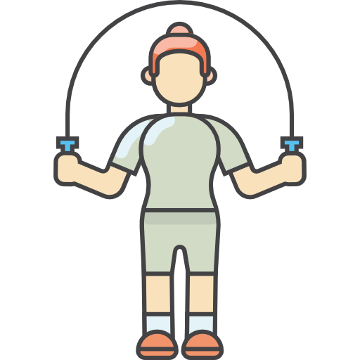 greenish man with jump rope