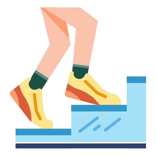 woman running stairs